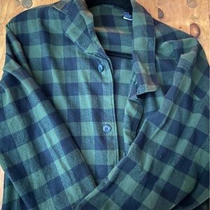 Mens Long Sleeve Flannel Sleep Top— Medium